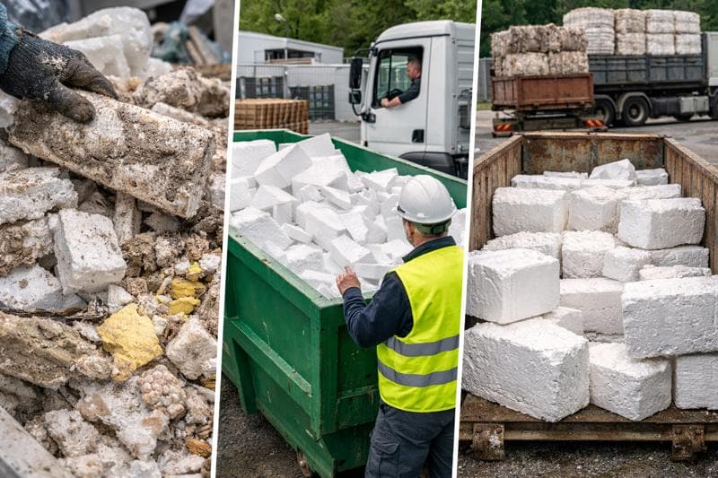 foto polistiriolo trasportato in discarica
